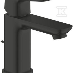 Bateria umywalkowa CUBEO Rozmiar S głowica oszczędnościowa ogranicznik przepływu 5 l/min.zestaw odpływowy z drążkiem czarna mat 1017302430