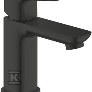 Bateria umywalkowa CUBEO Rozmiar S głowica oszczędnościowa ogranicznik przepływu 5 l/min.z korkiem klik-klak czarna mat 1017322430