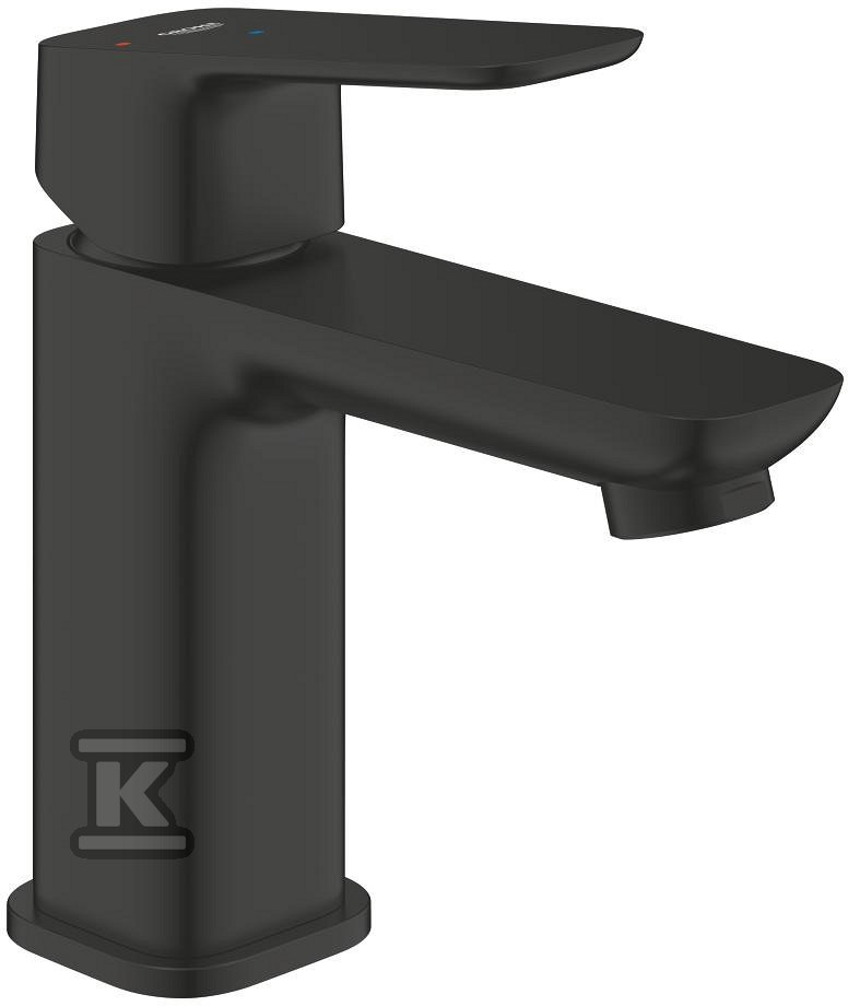 Bateria umywalkowa CUBEO Rozmiar S głowica oszczędnościowa ogranicznik przepływu 5 l/min.z korkiem klik-klak czarna mat 1017322430 - obrazek 1