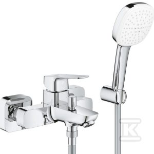 Bateria wannowa CUBEO jednouchwytowa chrom z zestawem prysznicowym 1018140000 Bateria wannowa CUBEO jednouchwytowa chrom z zestawem prysznicowym 1018140000