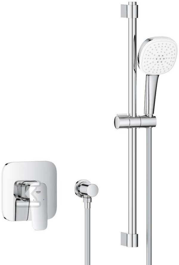 Bateria prysznicowa CUBEO podtynkowa z zestawem prysznicowym chrom ogranicznik przepływu 7 4 l/min.drążek 600 mm 1053350000