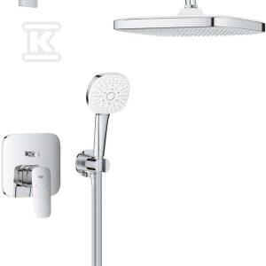 Zestaw prysznicowy CUBEO podtynkowy z deszczownicą Tempesta 250 chrom ogranicznik przepływu 9 5 l/min.ramie prysznica 380 mm słuchawka 3 strumienie 1053360000