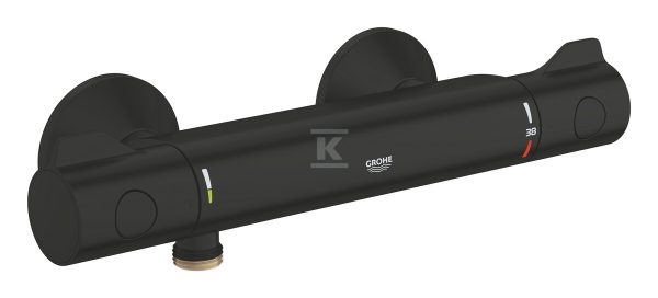 Bateria prysznicowa Grohtherm 800 z termostatem, DN 15, Long-Life trwała powłoka, SafeStop blokada na 38°C, TurboStat głowica termostatyczna, EcoButton czarna 1022022430