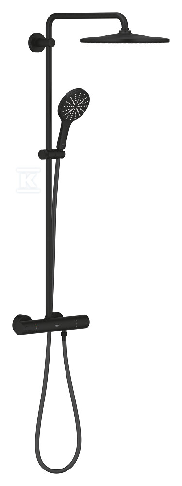 Zestaw prysznicowy termostatyczny Grohe Rainshower SmartActive 310, 3 strumieniowy ogranicznik przepływu 9.5 l/min, Blokada SafeStop 38°C/43°C czarny 22119KF0 - obrazek 1
