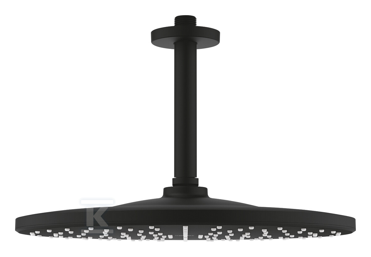 Rainshower Mono 310 Deszczownica z przepustem stropowym 142 mm, 1 strumień, ogranicznik 9,5 l/min., czarny mat 22122KF0 - obrazek 1