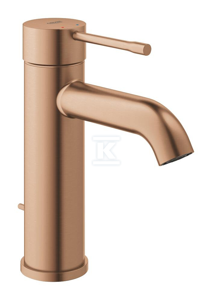 Bateria umywalkowa Grohe Essence jednouchwytowa, rozmiar S, brushed warm sunset, ogranicznik przepływu 5,7 l/min., głowica Ceramiczna 28 mm, zestaw odpływowy z drążkiem 23589DL1 - obrazek 1