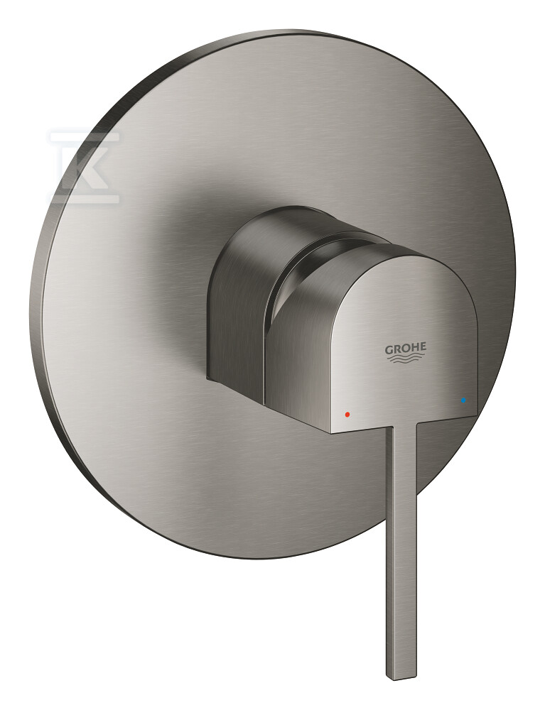 Bateria Grohe Plus jednouchwytowa do obsługi jednego wyjścia wody, brushed hard graphite, montaż ścienny podtynkowy, głowica Ceramiczna 46 mm, metalowa rozeta, metalowa dźwignia 24059AL3 - obrazek 1