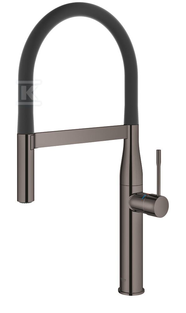 Bateria zlewozmywakowa Essence jednouchwytowa, hard graphite, kąt obrotu wylewki 360° głowica Ceramiczna 28 mm, profesjonalna wylewka z wężem santoprenowym i przełącznikiem strumienia 30294A00 - obrazek 1