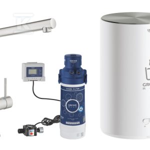 System gotujący wodę GROHE Red Duo kuchenny, stal nierdzewna, kąt obrotu wylewki typu L 150°, brojler w rozmiarze M (pojemność 4 l), dostęp do wody zwykłej i wrzątku, blokada bezpieczeństwa, głowica ceramiczna 28 mm 30327DC1 System gotujący wodę GROHE Red Duo kuchenny, stal nierdzewna, kąt obrotu wylewki typu L 150°, brojler w rozmiarze M (pojemność 4 l), dostęp do wody zwykłej i wrzątku, blokada bezpieczeństwa, głowica ceramiczna 28 mm 30327DC1