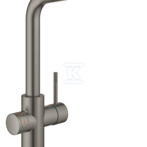 System gotujący wodę GROHE Red Duo kuchenny, brushed hard graphite, kąt obrotu wylewki typu L 150°, brojler w rozmiarze M (pojemność 4 l), dostęp do wody zwykłej i wrzątku, blokada bezpieczeństwa, głowica ceramiczna 28 mm 30327AL1 System gotujący wodę GROHE Red Duo kuchenny, brushed hard graphite, kąt obrotu wylewki typu L 150°, brojler w rozmiarze M (pojemność 4 l), dostęp do wody zwykłej i wrzątku, blokada bezpieczeństwa, głowica ceramiczna 28 mm 30327AL1