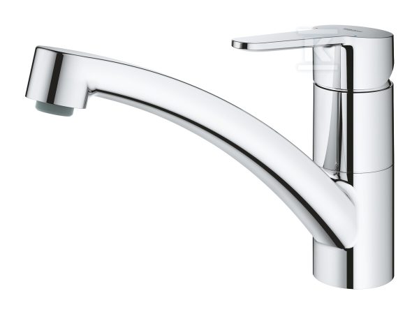 Bateria zlewozmywakowa BauEco jednouchwytowa, chrom, kąt obrotu wylewki 140°, osobne kanały wodne, głowica Ceramiczna 35 mm 31680000