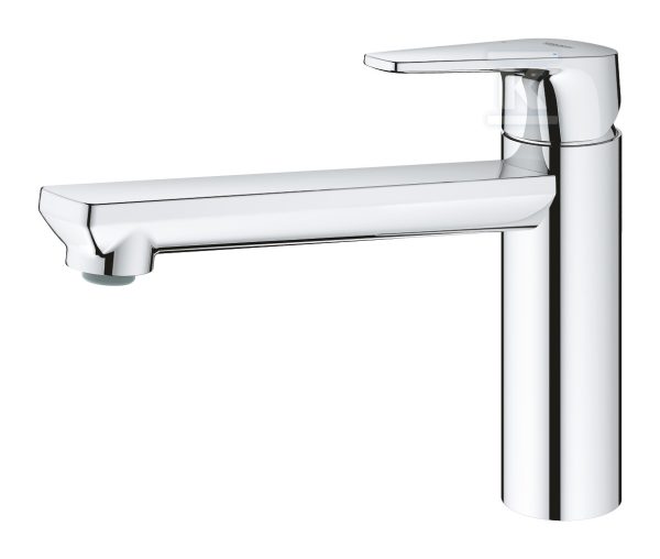 Bateria zlewozmywakowa BauEdge jednouchwytowa, chrom, kąt obrotu wylewki 140°, osobne kanały wodne, głowica Ceramiczna 35 mm 31693000