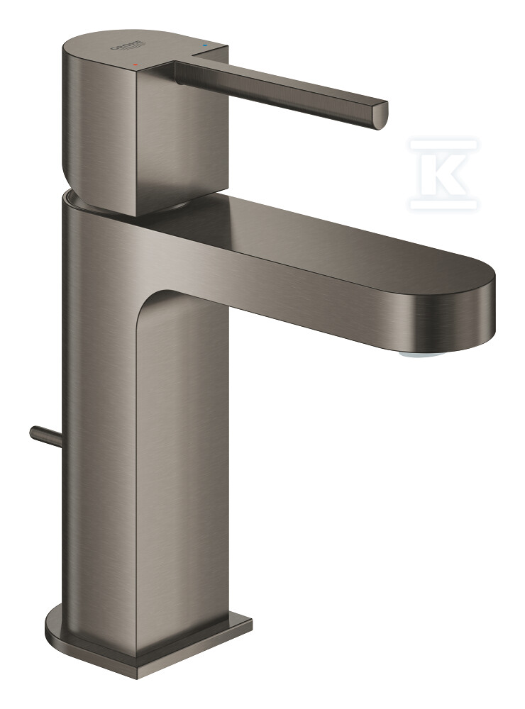 Bateria umywalkowa Grohe Plus jednouchwytowa, rozmiar S, brushed hard graphite, ogranicznik przepływu 5,7 l/min., głowica Ceramiczna 28 mm, zestaw odpływowy z drążkiem 32612AL3 - obrazek 1