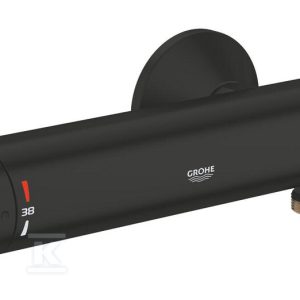 Bateria prysznicowa Grohtherm 1000 z termostatem, DN 15, CoolTouch nienagrzewający się korpus, Long-Life trwała powłoka, MetalGrip ergonomiczne uchwyty, SafeStop blokada na 38°C, TurboStat głowica termostatyczna, EcoButton czarna 348142433 Bateria prysznicowa Grohtherm 1000 z termostatem, DN 15, CoolTouch nienagrzewający się korpus, Long-Life trwała powłoka, MetalGrip ergonomiczne uchwyty, SafeStop blokada na 38°C, TurboStat głowica termostatyczna, EcoButton czarna 348142433