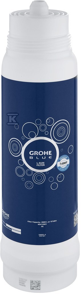 Filtr Grohe Blue w rozmiarze L, filtracja 5-fazowa, 2500 l 40412001