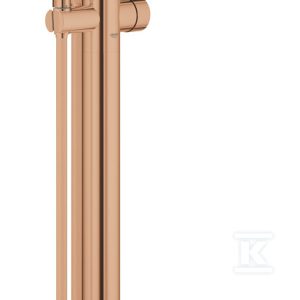 Bateria wannowa Grohe Essence wolnostojąca, jednouchwytowa, warm sunset, montaż podłogowy, głowica Ceramiczna 35 mm, ogranicznik temperatury, z zestawem punktowym, wylewka 277 mm 23491DA1