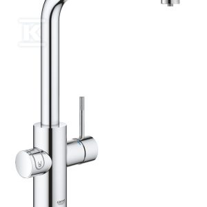 Zestaw startowy Grohe Blue Home z wylewką w kształcie L, chrom, bateria, filtr 600 l, chłodziarka i butla CO2, dostęp do wody zwykłej i filtrowanej / gazowanej, kąt obrotu wylewki 360° moduł Buetooth, głowica Ceramiczna 28 mm, wyciągana wylewka 31539000 Zestaw startowy Grohe Blue Home z wylewką w kształcie L, chrom, bateria, filtr 600 l, chłodziarka i butla CO2, dostęp do wody zwykłej i filtrowanej / gazowanej, kąt obrotu wylewki 360° moduł Buetooth, głowica Ceramiczna 28 mm, wyciągana wylewka 31539000