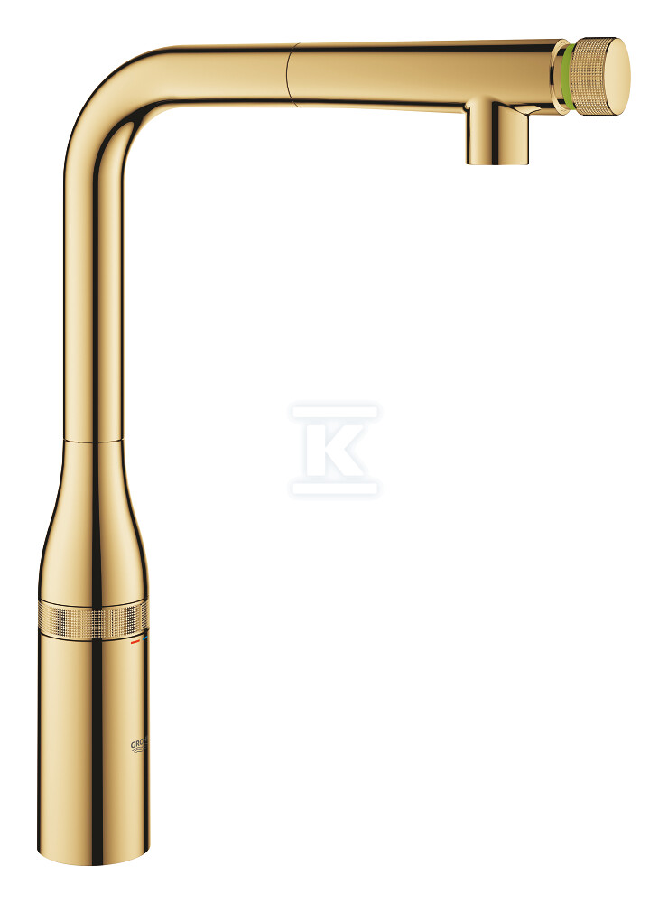 Bateria zlewozmywakowa Essence SmartControl z Funkcją SmartControl, cool sunrise, osobne kanały wodne, kąt obrotu wylewki 140°, wyciągana wylewka, pierścień na korpusie do regulacji temperatury i ciśnienia 31615GL0 - obrazek 1