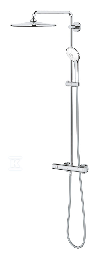 Zestaw wannowo-prysznicowy Euphoria System 260 3 strumieniowy zestaw z termostatem. Ramię 450mm, deszczownica 260 prysznic ręczny, wąż 1750mm chrom 26114002 - obrazek 1