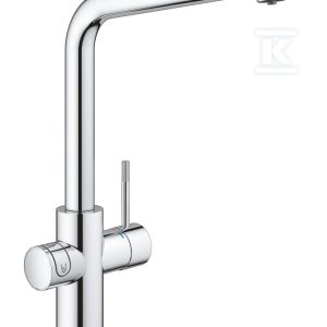 Zestaw startowy GROHE Blue Home z wylewką w kształcie L, chrom, bateria, filtr rozmiar S, chłodziarka i butla CO2, dostęp do wody zwykłej i filtrowanej/gazowanej, kąt obrotu wylewki 150°, moduł Buetooth, głowica ceramiczna 28 mm 31454001 Zestaw startowy GROHE Blue Home z wylewką w kształcie L, chrom, bateria, filtr rozmiar S, chłodziarka i butla CO2, dostęp do wody zwykłej i filtrowanej/gazowanej, kąt obrotu wylewki 150°, moduł Buetooth, głowica ceramiczna 28 mm 31454001
