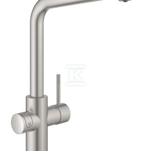 Zestaw startowy Grohe Blue Home z wylewką w kształcie L, stal nierdzewna, bateria, filtr 600 l, chłodziarka i butla CO2, dostęp do wody zwykłej i filtrowanej / gazowanej, kąt obrotu wylewki 150° moduł Buetooth, głowica Ceramiczna 28 mm 31454DC1 Zestaw startowy Grohe Blue Home z wylewką w kształcie L, stal nierdzewna, bateria, filtr 600 l, chłodziarka i butla CO2, dostęp do wody zwykłej i filtrowanej / gazowanej, kąt obrotu wylewki 150° moduł Buetooth, głowica Ceramiczna 28 mm 31454DC1