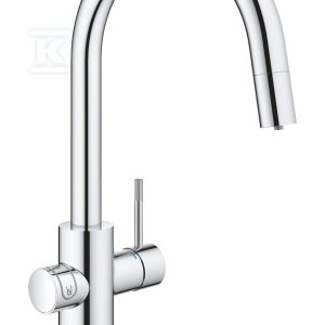 Zestaw startowy Grohe Blue Home z wylewką w kształcie C, chrom, bateria, filtr 600 l, chłodziarka i butla CO2, dostęp do wody zwykłej i filtrowanej / gazowanej, kąt obrotu wylewki 360° moduł Buetooth, głowica Ceramiczna 28 mm, wyciągana wylewka 31541000 Zestaw startowy Grohe Blue Home z wylewką w kształcie C, chrom, bateria, filtr 600 l, chłodziarka i butla CO2, dostęp do wody zwykłej i filtrowanej / gazowanej, kąt obrotu wylewki 360° moduł Buetooth, głowica Ceramiczna 28 mm, wyciągana wylewka 31541000