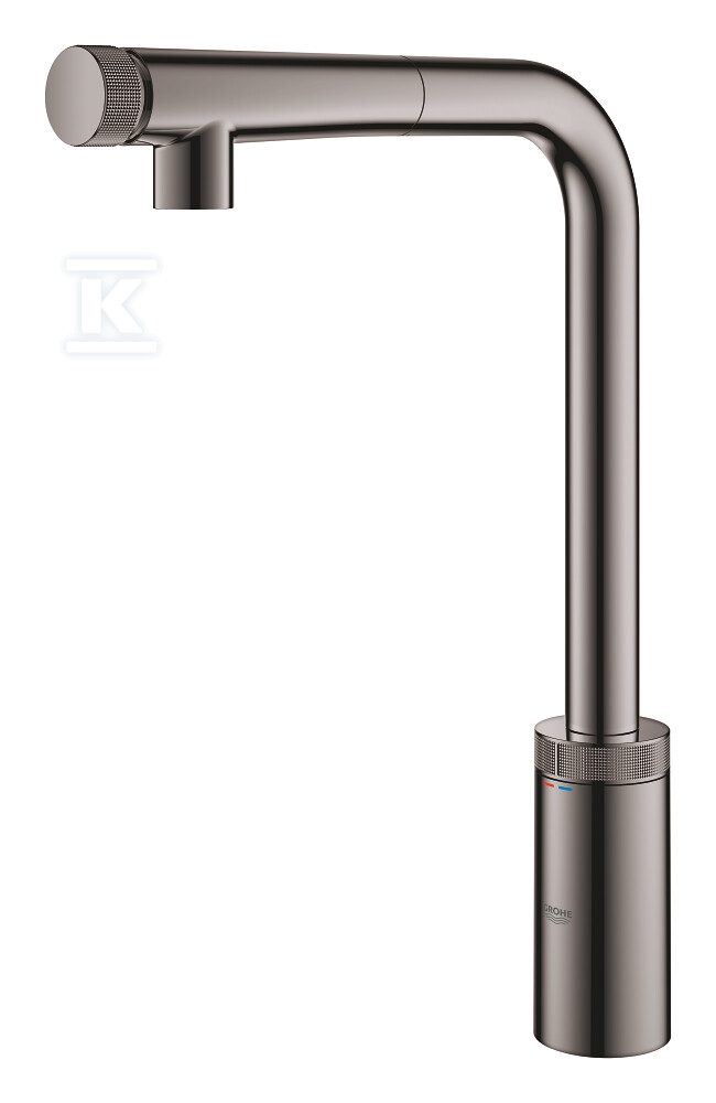 Bateria zlewozmywakowa Minta SmartControl z Funkcją SmartControl, hard graphite, osobne kanały wodne, kąt obrotu wylewki 140°, wyciągana wylewka, pierścień na korpusie do regulacji temperatury i ciśnienia 31613A00 - obrazek 1