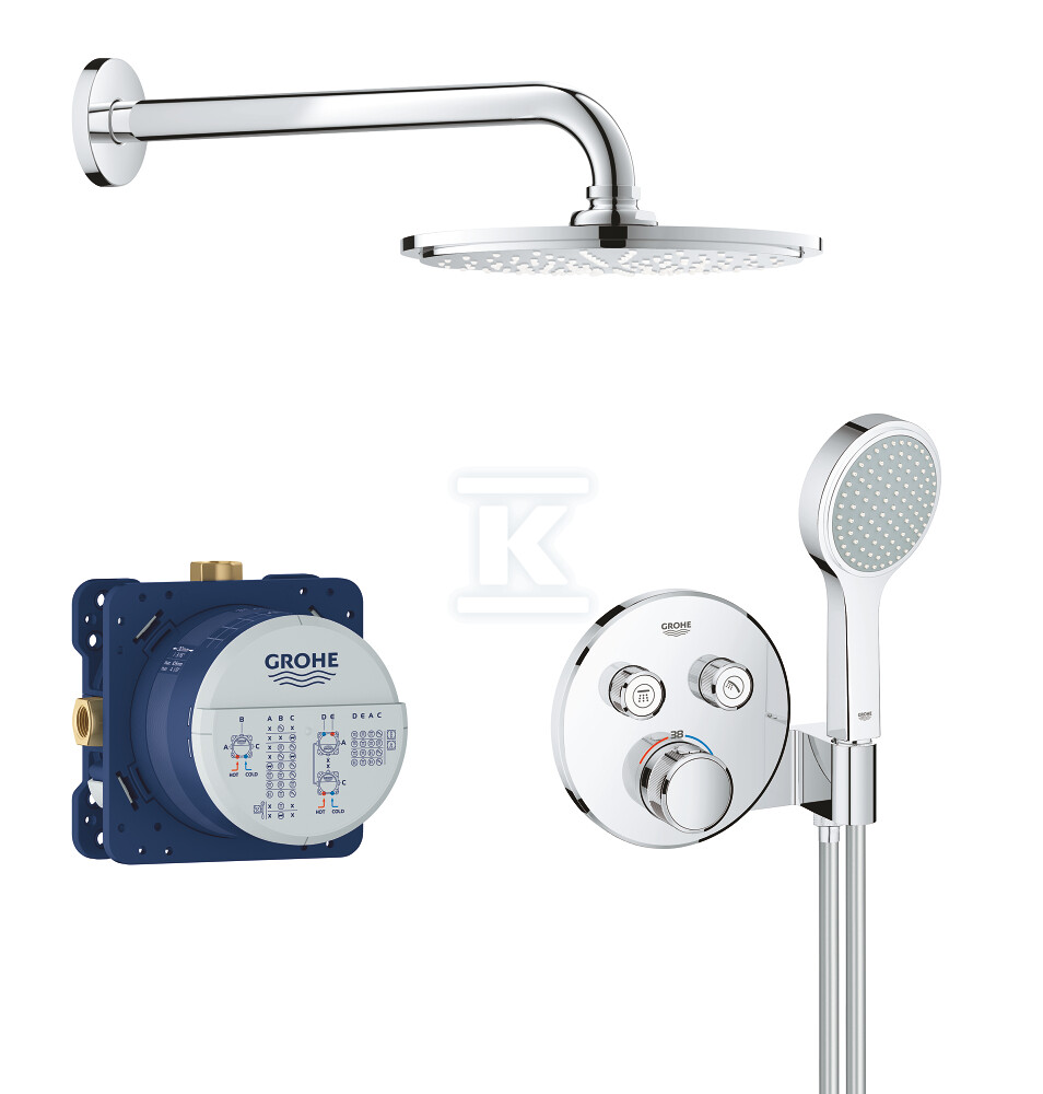 Deszczownica Rainshower Cosmopolitan 210 z ramieniem 286 mm, 1 strumień, chrom, ogranicznik przepływu 9,5 l/min., metalowa 26062000 - obrazek 1