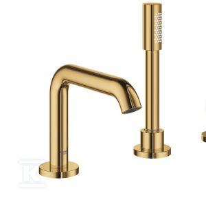 Bateria wannowa Grohe Essence 4-otworowa, jednouchwytowa, cool sunrise, montaż na brzegu wanny, głowica Ceramiczna 35 mm, metalowa dźwignia, ogranicznik temperatury 19578GL1 Bateria wannowa Grohe Essence 4-otworowa, jednouchwytowa, cool sunrise, montaż na brzegu wanny, głowica Ceramiczna 35 mm, metalowa dźwignia, ogranicznik temperatury 19578GL1
