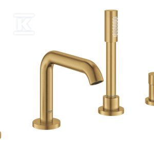 Bateria wannowa Grohe Essence 4-otworowa, jednouchwytowa, brushed cool sunrise, montaż na brzegu wanny, głowica Ceramiczna 35 mm, metalowa dźwignia, ogranicznik temperatury 19578GN1 Bateria wannowa Grohe Essence 4-otworowa, jednouchwytowa, brushed cool sunrise, montaż na brzegu wanny, głowica Ceramiczna 35 mm, metalowa dźwignia, ogranicznik temperatury 19578GN1