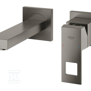 Bateria umywalkowa Grohe EuroCube 2-otworowa, jednouchwytowa, rozmiar S, brushed hard graphite, regulowany perlator, wylewka 171 mm, montaż ścienny 19895AL0 Bateria umywalkowa Grohe EuroCube 2-otworowa, jednouchwytowa, rozmiar S, brushed hard graphite, regulowany perlator, wylewka 171 mm, montaż ścienny 19895AL0