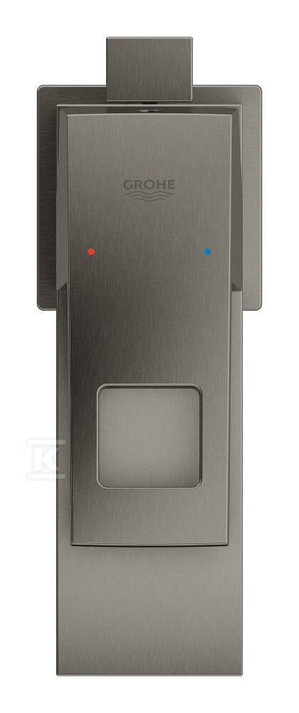 Bateria umywalkowa Grohe EuroCube jednouchwytowa, rozmiar S, brushed hard graphite, głowica Ceramiczna 28 mm, zestaw odpływowy z drążkiem 23127AL0 - obrazek 1