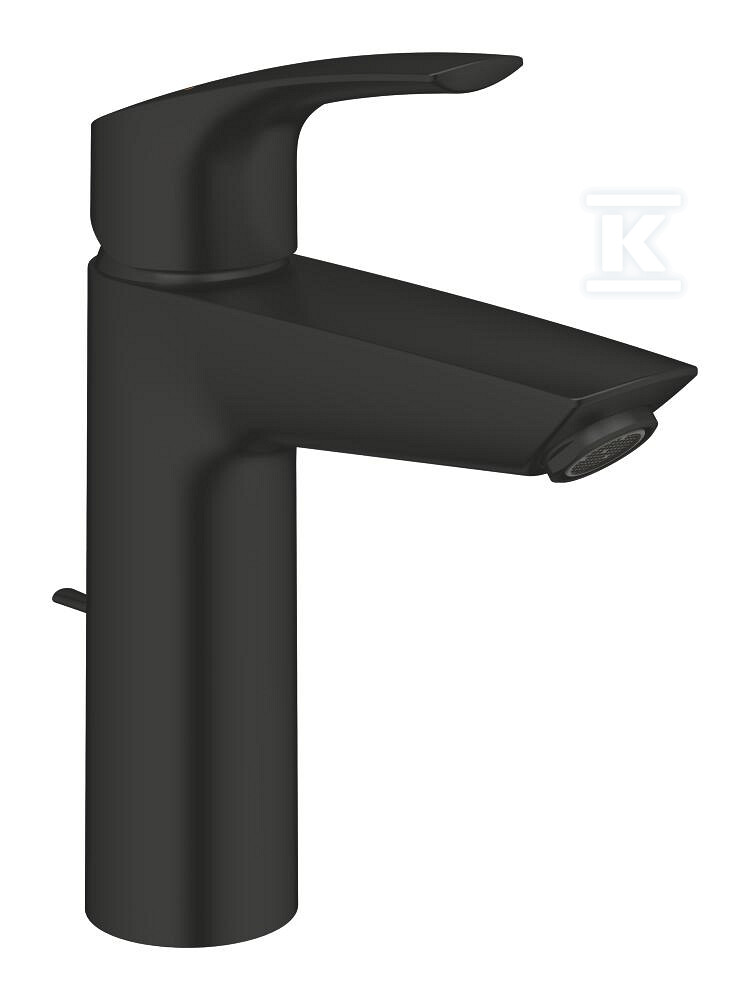 Bateria umywalkowa Eurosmart Rozmiar M, montaż jednootworowy, metalowa dźwignia, SilkMove głowica ceramiczna 28 mm, Long-Life trwała powłoka, Water Saving mniejsze zużycie wody, maksymalne natężenie przepływu (przy 3 barach): 5 l/min, metalowy zestaw odpływowy z drążkiem pociąganym 1 1/4" czarna 233222433 - obrazek 1