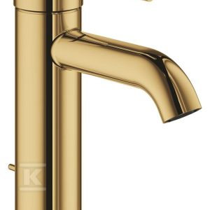Bateria umywalkowa Grohe Essence jednouchwytowa, rozmiar S, cool sunrise, ogranicznik przepływu 5,7 l/min., głowica Ceramiczna 28 mm, zestaw odpływowy z drążkiem 23589GL1 Bateria umywalkowa Grohe Essence jednouchwytowa, rozmiar S, cool sunrise, ogranicznik przepływu 5,7 l/min., głowica Ceramiczna 28 mm, zestaw odpływowy z drążkiem 23589GL1