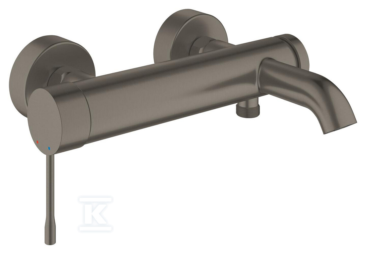 Bateria wannowa Grohe Essence jednouchwytowa, brushed hard graphite, montaż ścienny natynkowy, głowica Ceramiczna 35 mm, ogranicznik temperatury 33624AL1 - obrazek 1