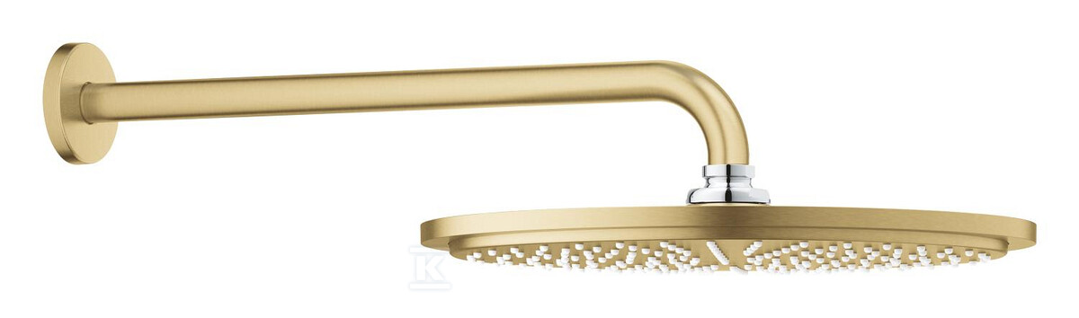 Deszczownica Rainshower Cosmopolitan 310 z ramieniem 380 mm, 1 strumień, brushed cool sunrise, ogranicznik przepływu 9,5 l/min., metalowa 26066GN0 - obrazek 1