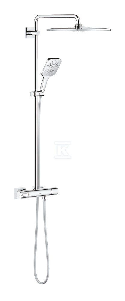 Zestaw prysznicowy Rainshower SmartActive 310 3 strumieniowy słuchawka kwadratowa z termostatem do montażu ściennego, chrom 26649000 - obrazek 1