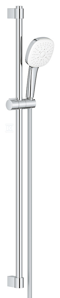 Zestaw prysznicowy z drążkiem Tempesta Cube 110, w zestawie: słuchawka 3 strumienie, drążek prysznicowy 900 mm, wąż prysznicowy 1750 mm, ogranicznik przepływu 8,4 l/min chrom 26909003 - obrazek 1