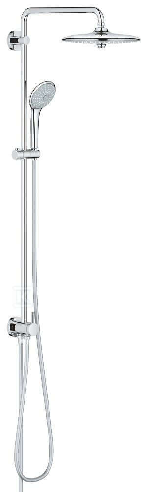 Zestaw prysznicowy Euphoria System 260 zestaw, ramię 450mm, deszczownica 3 strumieniowa, prysznic ręczny 3-strumieniowy, węże 1750mm i 800mm chrom 27421002 - obrazek 1