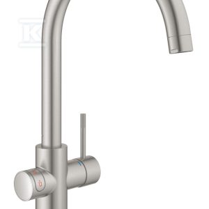 System gotujący wodę GROHE Red Duo kuchenny, stal nierdzewna, kąt obrotu wylewki typu C 150°, brojler w rozmiarze M (pojemność 4 l), dostęp do wody zwykłej i wrzątku, blokada bezpieczeństwa, głowica ceramiczna 28 mm 30083DC1 System gotujący wodę GROHE Red Duo kuchenny, stal nierdzewna, kąt obrotu wylewki typu C 150°, brojler w rozmiarze M (pojemność 4 l), dostęp do wody zwykłej i wrzątku, blokada bezpieczeństwa, głowica ceramiczna 28 mm 30083DC1