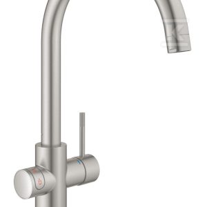 System gotujący wodę Grohe Red Duo kuchenny, stal nierdzewna, bateria i bojler 7 l, dostęp do wody zwykłej i wrzątku, głowica Ceramiczna 28 mm, blokada bezpieczeństwa, kąt obrotu wylewki typu C 150° filtr w zestawie 30079DC1 System gotujący wodę Grohe Red Duo kuchenny, stal nierdzewna, bateria i bojler 7 l, dostęp do wody zwykłej i wrzątku, głowica Ceramiczna 28 mm, blokada bezpieczeństwa, kąt obrotu wylewki typu C 150° filtr w zestawie 30079DC1
