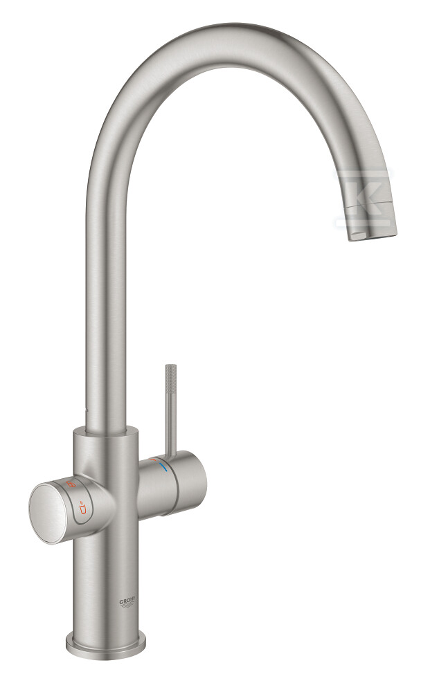 System gotujący wodę Grohe Red Duo kuchenny, stal nierdzewna, bateria i bojler 7 l, dostęp do wody zwykłej i wrzątku, głowica Ceramiczna 28 mm, blokada bezpieczeństwa, kąt obrotu wylewki typu C 150° filtr w zestawie 30079DC1 - obrazek 1