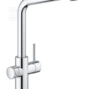 System gotujący wodę Grohe Red Duo kuchenny, chrom, bateria i bojler 7 l, dostęp do wody zwykłej i wrzątku, głowica Ceramiczna 28 mm, blokada bezpieczeństwa, kąt obrotu wylewki typu L 150° filtr w zestawie 30325001 System gotujący wodę Grohe Red Duo kuchenny, chrom, bateria i bojler 7 l, dostęp do wody zwykłej i wrzątku, głowica Ceramiczna 28 mm, blokada bezpieczeństwa, kąt obrotu wylewki typu L 150° filtr w zestawie 30325001