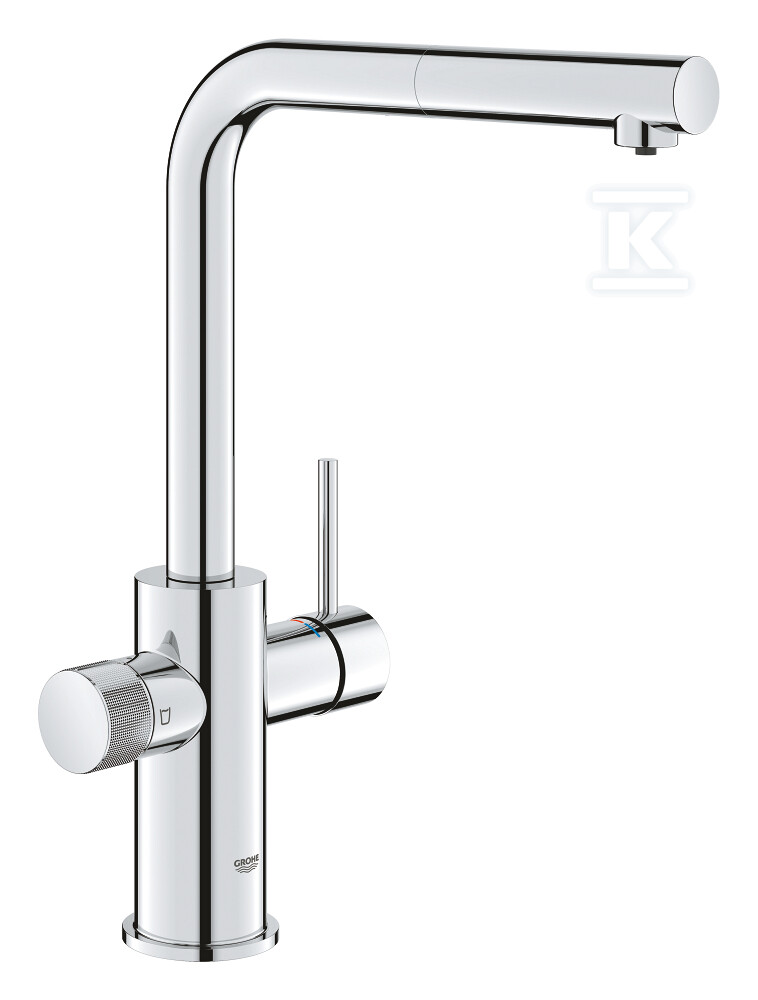Bateria filtrująca Grohe Blue Pure Minta z wyciąganą, obracaną w zakresie 360° wylewką "L", kolor: chrom 30590000 - obrazek 1