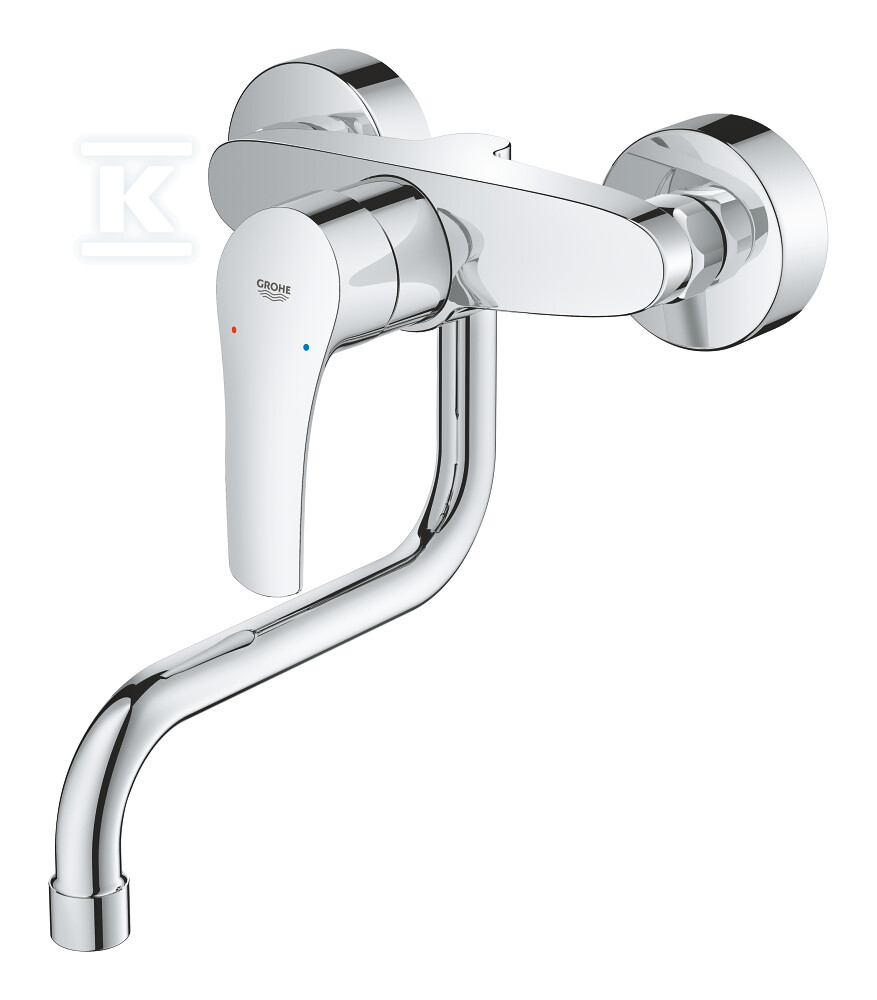 Bateria zlewozmywakowa Eurosmart jednouchwytowa, stal nierdzewna, kąt obrotu wylewki 150° głowica Ceramiczna 28 mm 30567DC0 - obrazek 1