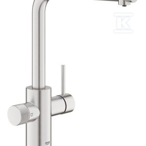 Bateria filtrująca Grohe Blue Pure Minta z wyciąganą, obracaną w zakresie 360° wylewką „L”, stal nierdzewna 30590DC0 Bateria filtrująca Grohe Blue Pure Minta z wyciąganą, obracaną w zakresie 360° wylewką „L”, stal nierdzewna 30590DC0