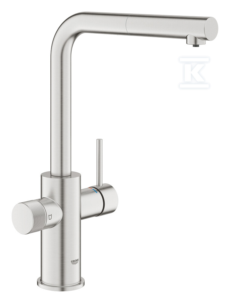 Bateria filtrująca Grohe Blue Pure Minta z wyciąganą, obracaną w zakresie 360° wylewką "L", stal nierdzewna 30590DC0 - obrazek 1