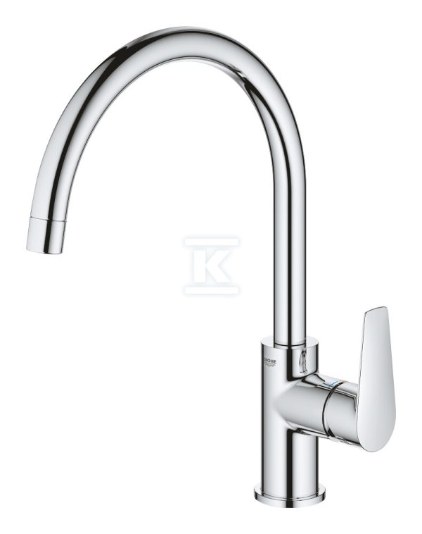 Bateria zlewozmywakowa BauEdge jednouchwytowa, chrom, kąt obrotu wylewki 360°, osobne kanały wodne, głowica Ceramiczna 28 mm 31367001