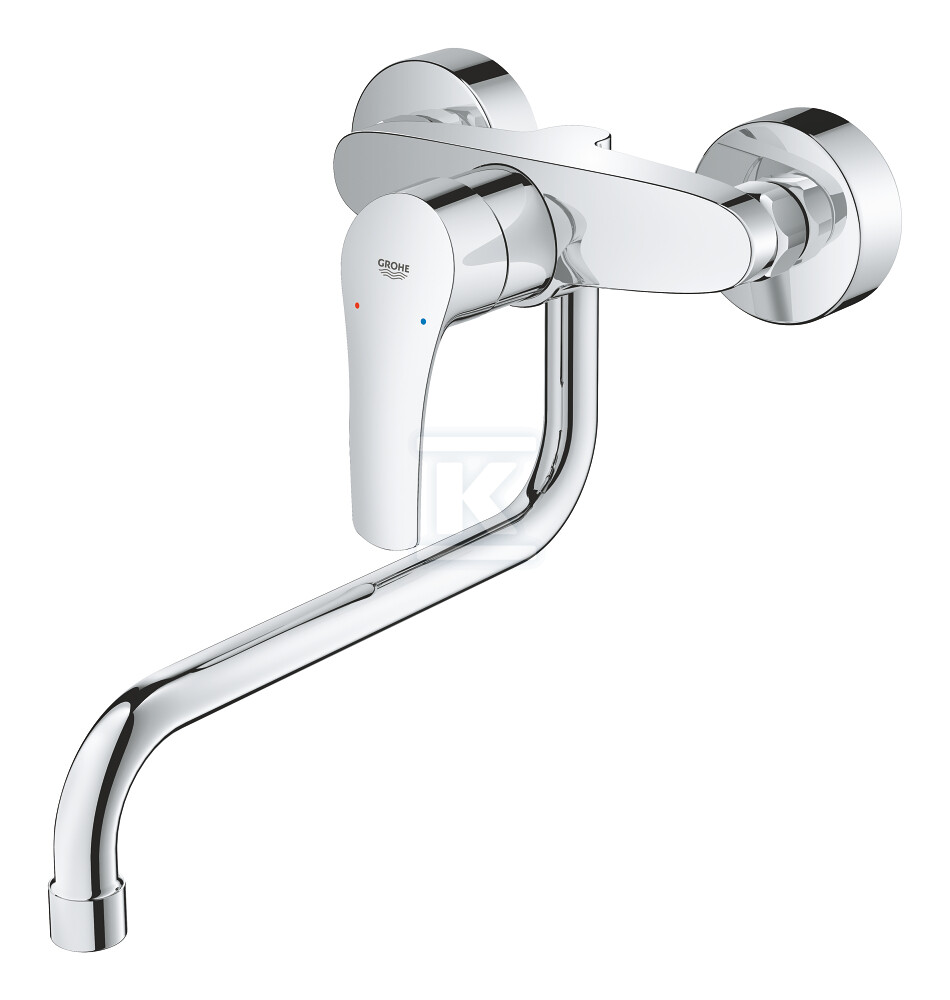 Bateria zlewozmywakowa Eurosmart jednouchwytowa, chrom, kąt obrotu wylewki 360°, głowica Ceramiczna 35 mm, wylewka 149 mm 31509003 - obrazek 1