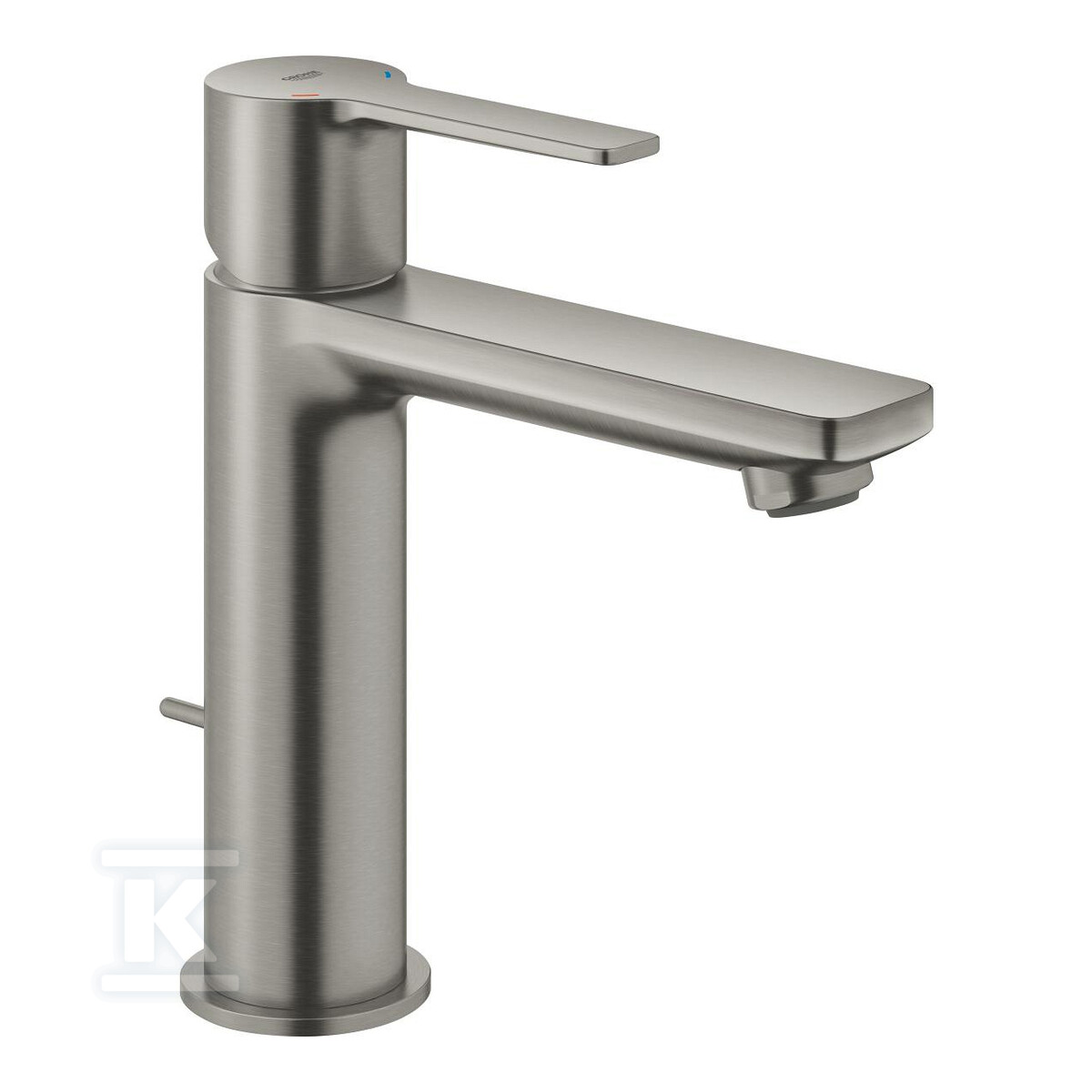 Lineare Jednouchwytowa bateria umywalkowa, zestaw odpływowy z drążkiem, Rozmiar S, SuperSteel 32114DC1 - obrazek 1